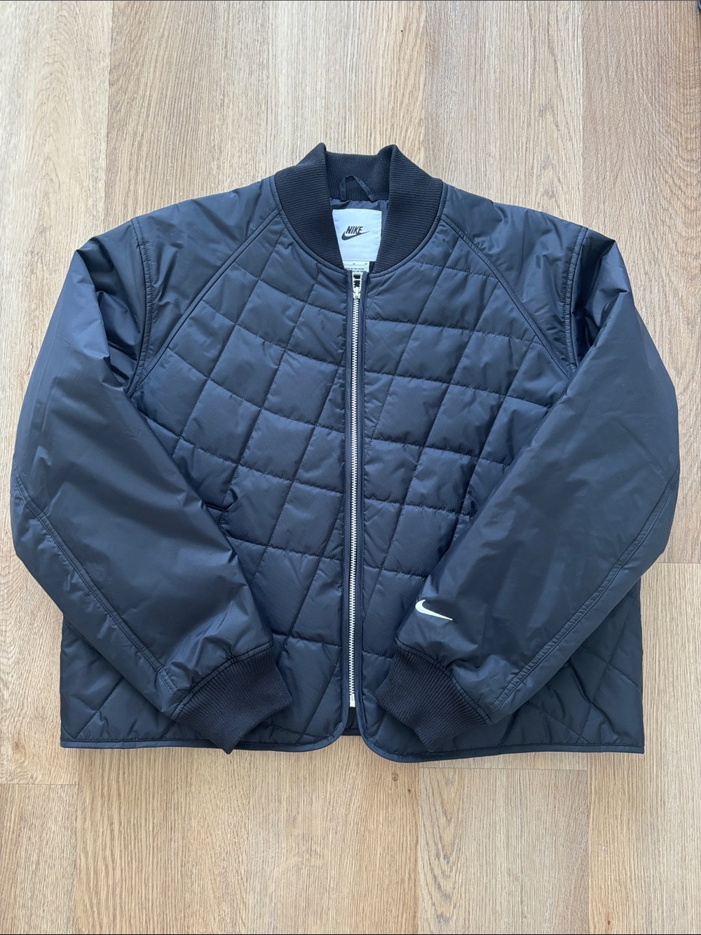 Nike Black Quilted Bomber Jacket